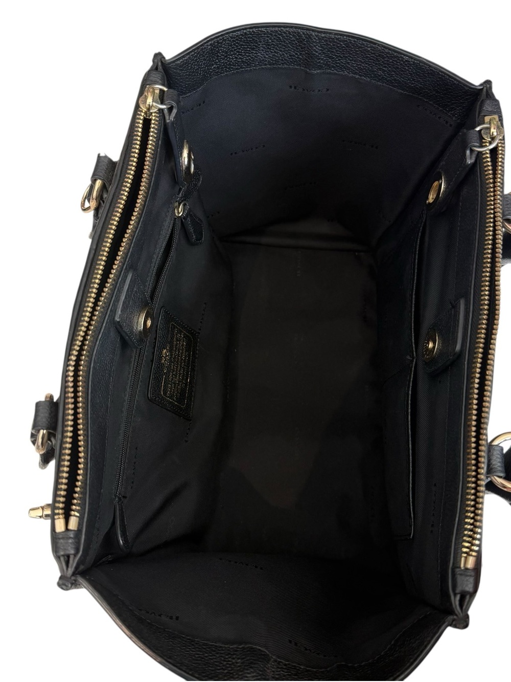 Coach Crosby Black and Grey Metallic Patchwork Leather Tote Bucket-Purse - Picture 9 of 16
